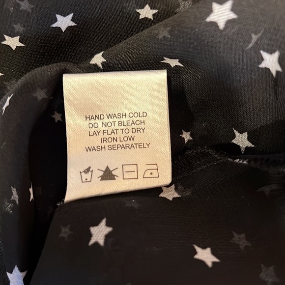 Superdown Long Sleeve Button Down Sheer Star Top Size Extra Small XS - Picture 6 of 6